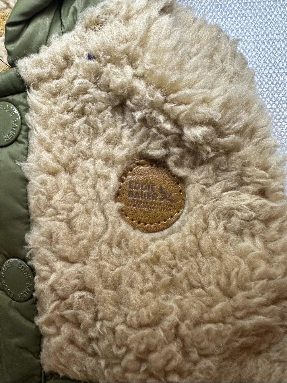 Eddie Bauer Kids Olive Green Hooded Vest & Heathered Henley Set 18M NWT